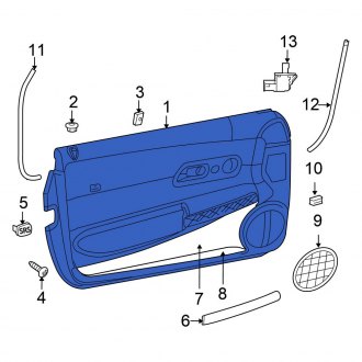 New OEM Front Left Inner Door Interior Trim Panel Fits, 2005-2008 Chrysler Crossfire - Part # YA27BWNAA