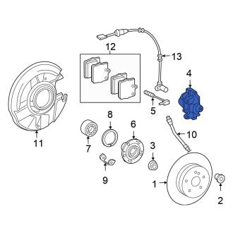 New OEM Rear Right Disc Brake Caliper Fits, 2004-2008 Chrysler Crossfire - Part # 5126302AA