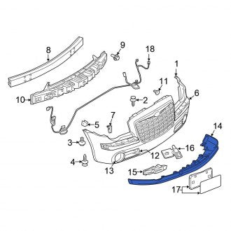 New OEM Front Valance Panel Fits, 2005-2007 Chrysler 300 - Part # 1AK32TZZAA