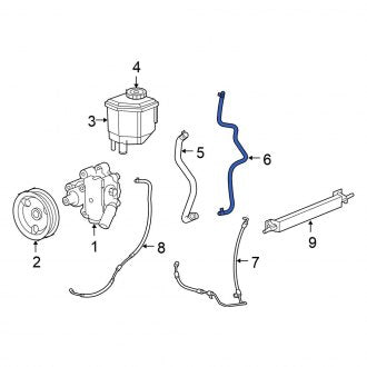 New OEM Power Steering Pressure Hose Fits, 2005-2008 Chrysler 300 - Part # 4782954AG