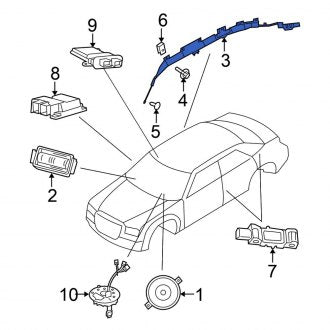 New OEM Right Curtain Air Bag Fits, 2005-2010 Chrysler 300 - Part # 5108120AB