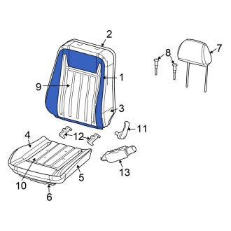 New OEM Front Right Seat Back Cushion Cover Fits, 2005-2006 Chrysler 300 - Part # 1AP181D1AA