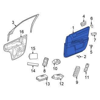 New OEM Front Right Inner Door Interior Trim Panel Fits, 2010 Chrysler 300 - Part # 1LF001T1AA