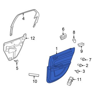 New OEM Front Right Inner Door Interior Trim Panel Fits, 2008-2009 Chrysler 300 - Part # 1LB841J1AA