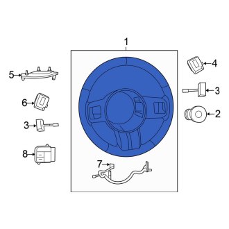 New OEM Steering Wheel Fits, 2012-2014 Chrysler 300 - Part # 1PC231X9AF