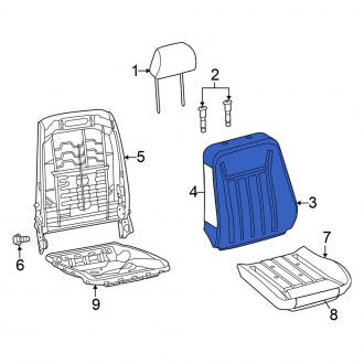 New OEM Front Right Seat Back Cushion Cover Fits, 2012-2014 Chrysler 300 - Part # 1YC06DX9AA