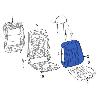 New OEM Rear Left Seat Back Cushion Cover Fits, 2012-2013 Chrysler 300 - Part # 1YB89HL1AA