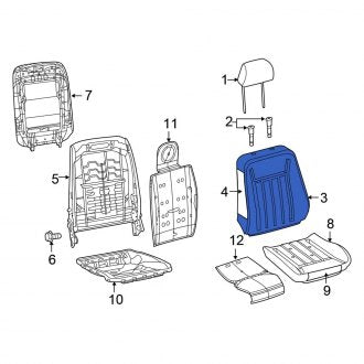 New OEM Front Left Seat Back Cushion Cover Fits, 2015-2023 Chrysler 300 - Part # 5ZC51DX9AB