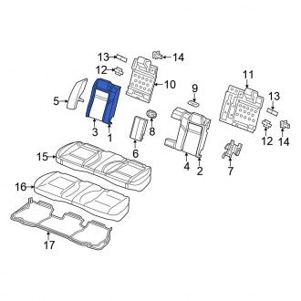 New OEM Rear Right Seat Back Cushion Cover Fits, 2015-2016 Chrysler 300 - Part # 5ZC40DX9AD