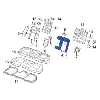 New OEM Rear Left Seat Back Cushion Cover Fits, 2017-2023 Chrysler 300 - Part # 6LZ75LA3AA