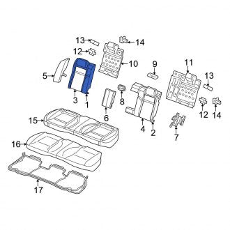 New OEM Rear Right Seat Back Cushion Cover Fits, 2017-2023 Chrysler 300 - Part # 6LZ76ND2AA