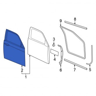 New OEM Front Left Outer Door Outer Panel Fits, 2011-2023 Chrysler 300 - Part # 55113441AB