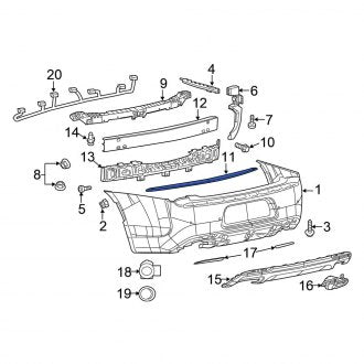 New OEM Rear Bumper Trim Fits, 2015-2023 Chrysler 300 - Part # 5SW12TZZAD