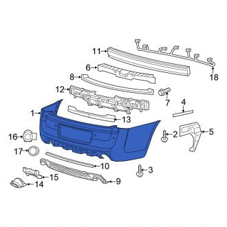 New OEM Rear Bumper Cover Fits, 2012-2014 Chrysler 300 - Part # 68071980AA