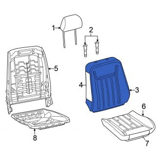 New OEM Front Left Seat Back Cushion Cover Fits, 2015-2023 Chrysler 300 - Part # 5ZC51ML2AB