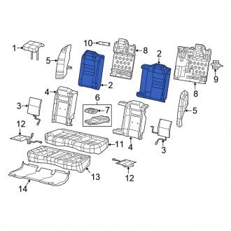 New OEM Rear Left Seat Back Cushion Cover Fits, 2017-2022 Chrysler 300 - Part # 5ZC39ND2AD