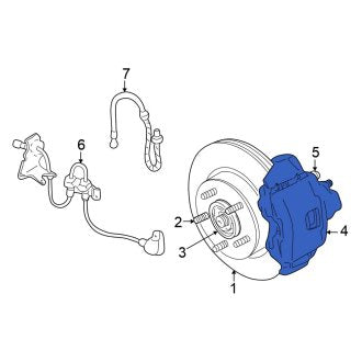 New OEM Front Left Disc Brake Caliper Fits, 1999-2004 Chrysler 300M - Part # 5010033AA