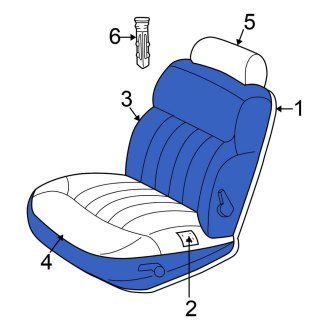 New OEM Front Left Seat Back Cushion Cover Fits, 2001-2002 Chrysler 300M - Part # UG271DVAA