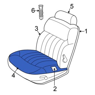 New OEM Front Left Seat Cover Fits, 2003 Chrysler 300M - Part # YE191L2AA