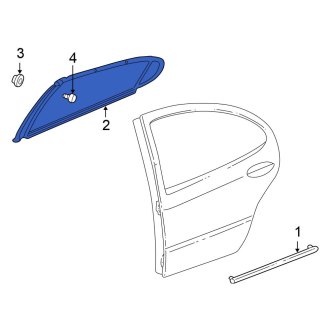 New OEM Rear Right Door Reveal Molding Fits, 1999-2000 Chrysler 300M - Part # 4780120AN