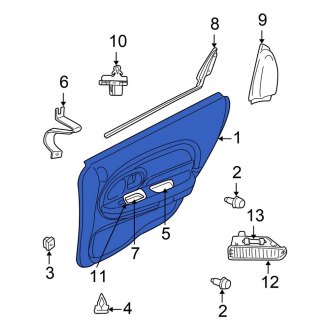 New OEM Rear Right Inner Door Interior Trim Panel Fits, 1999-2000 Chrysler 300M - Part # RB501K9CB