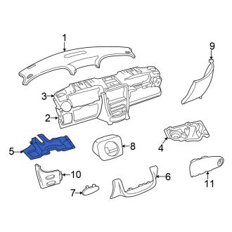 New OEM Upper Instrument Panel Cover Fits, 2003-2005 Chrysler PT Cruiser - Part # RB71XDVAN