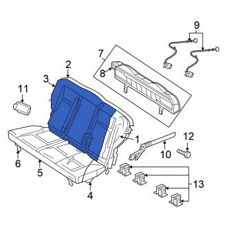 New OEM Front Right Seat Back Cushion Cover Fits, 2008 Chrysler PT Cruiser - Part # 1LS881KAAA