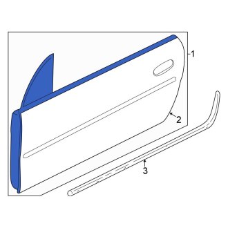 New OEM Front Right Door Shell Fits, 2005-2006 Chrysler PT Cruiser - Part # 5067244AE