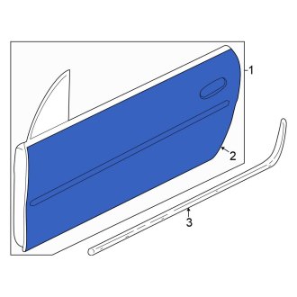 New OEM Front Right Outer Door Outer Panel Fits, 2005-2008 Chrysler PT Cruiser - Part # 5067246AB