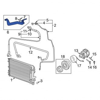 New OEM A/C Pipe Fits, 2012-2013 Dodge Charger - Part # 68091028AD