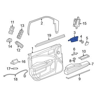 New OEM Front Left Inner Interior Door Handle Fits, 2011-2014 Dodge Charger - Part # 1RE73DX9AF