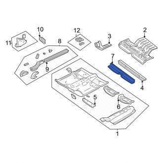 New OEM Rear Forward Floor Pan Crossmember Fits, 1998-2000 Dodge Intrepid - Part # 5003165AB