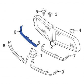 New OEM Front Right Upper Grille Molding Fits, 2003-2005 Dodge Neon - Part # WE22TZZAB