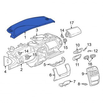 New OEM Upper Instrument Panel Pad Fits, 2000-2001 Plymouth Neon - Part # QA05WL8AJ