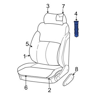 New OEM Genuine Plymouth, Front Headrest Guide - Part # UA171L5AA