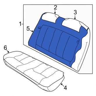 New OEM Front Left Seat Back Cushion Cover Fits, 2005 Dodge Neon - Part # YH831DVAA