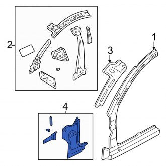 New OEM Left Body A-Pillar Reinforcement Fits, 2000-2001 Plymouth Neon - Part # 5014673AE