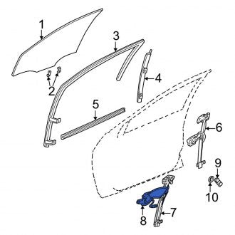 New OEM Genuine Plymouth, Front Right Window Motor - Part # 5086620AB