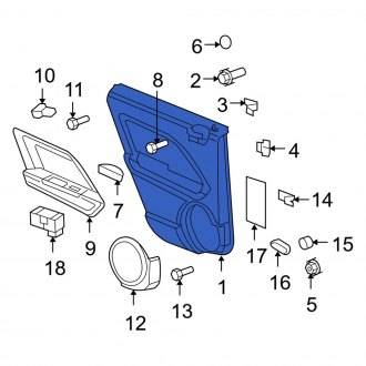 New OEM Rear Right Inner Door Interior Trim Panel Fits, 2007-2009 Dodge Caliber - Part # 1DL421KAAB