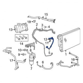 New OEM A/C Refrigerant Discharge Hose Fits, 2012-2014 Chrysler 200 - Part # 68136942AC