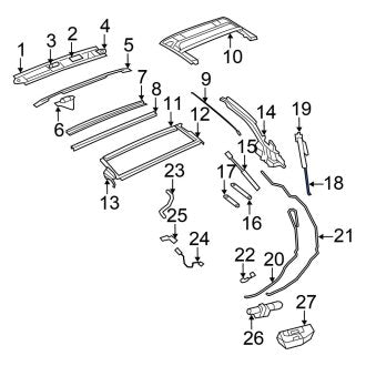 New OEM Right Convertible Top Hydraulic Cylinder Fits, 2011-2014 Chrysler 200 - Part # 68026960AA