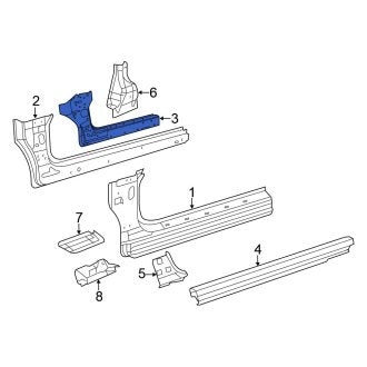 New OEM Right Inner Rocker Panel Fits, 2011-2014 Chrysler 200 - Part # 5155826AL