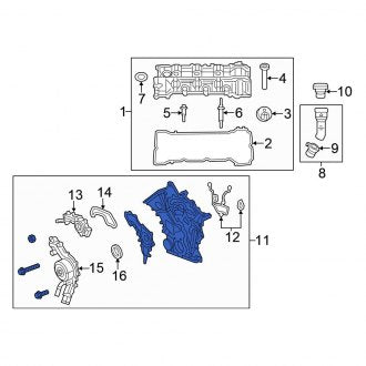 New OEM Engine Timing Cover Fits, 2015-2017 Chrysler 200 - Part # 68104731AG