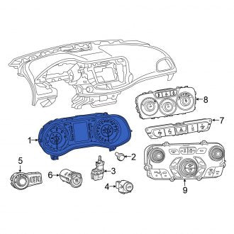 New OEM Instrument Cluster Fits, 2015-2017 Chrysler 200 - Part # 56054491AL