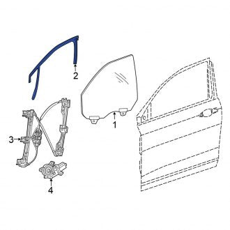 New OEM Front Left Window Channel Fits, 2015-2017 Chrysler 200 - Part # 68159993AD