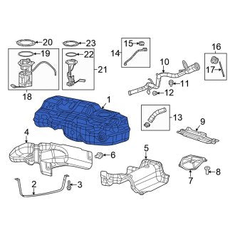 New OEM Fuel Tank Fits, 2015-2017 Chrysler 200 - Part # 68247924AA