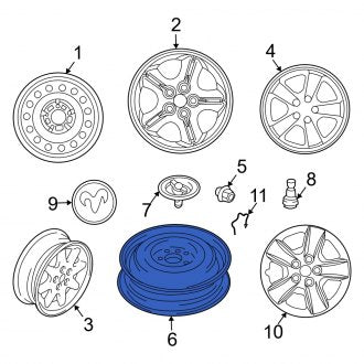 New OEM Wheel Fits, 2003-2005 Dodge Stratus - Part # MR641142