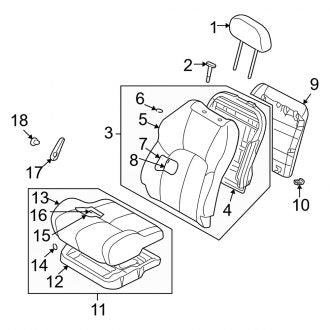 New OEM Front Left Seat Cushion Foam Fits, 2001-2002 Dodge Stratus - Part # MR611356