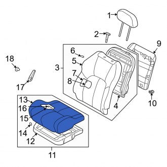 New OEM Front Right Seat Cover Fits, 2003-2005 Dodge Stratus - Part # MR958992YA