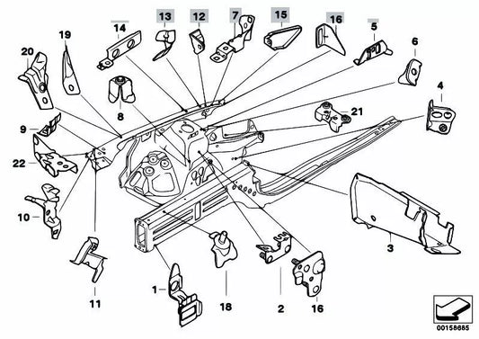 New OEM 2007-2013 BMW 328i Fender-Apron Assembly Bracket Right - Ref # 4, Part # 41217152264